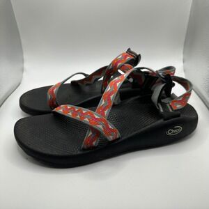 Chaco Z1 Classic Sandals Womens 11 Black Orange Grey Zigzag Straps J105414